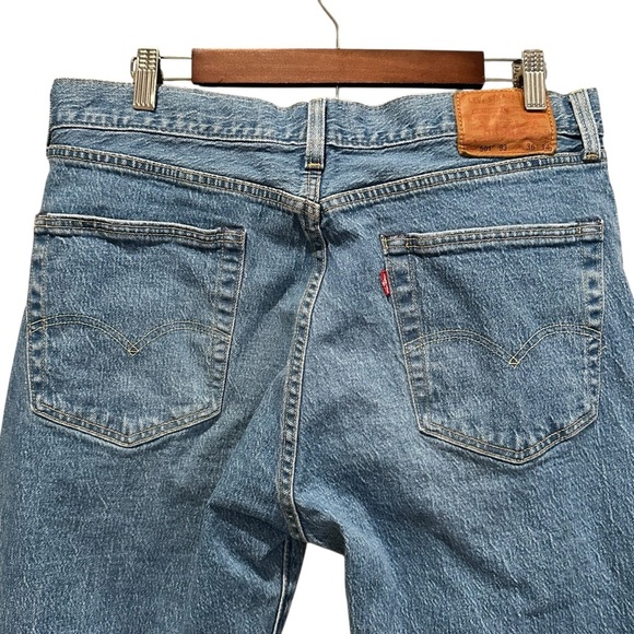 Levis 501 Lot 93 Big E Jeans Mens 36x34 Blue Button Fly Distressed Straight Fit - Picture 5 of 12